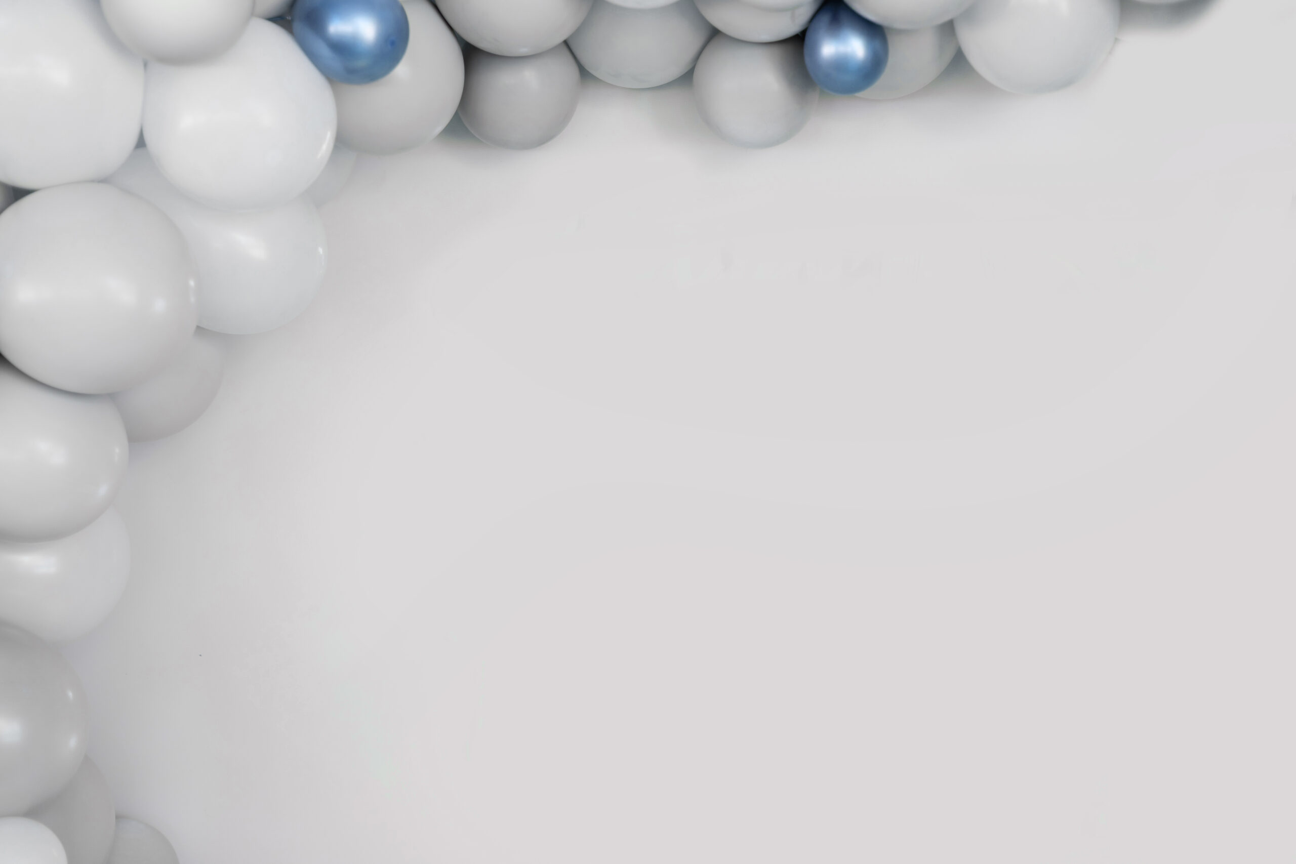 Photozone from balls. Birthday concept. One year